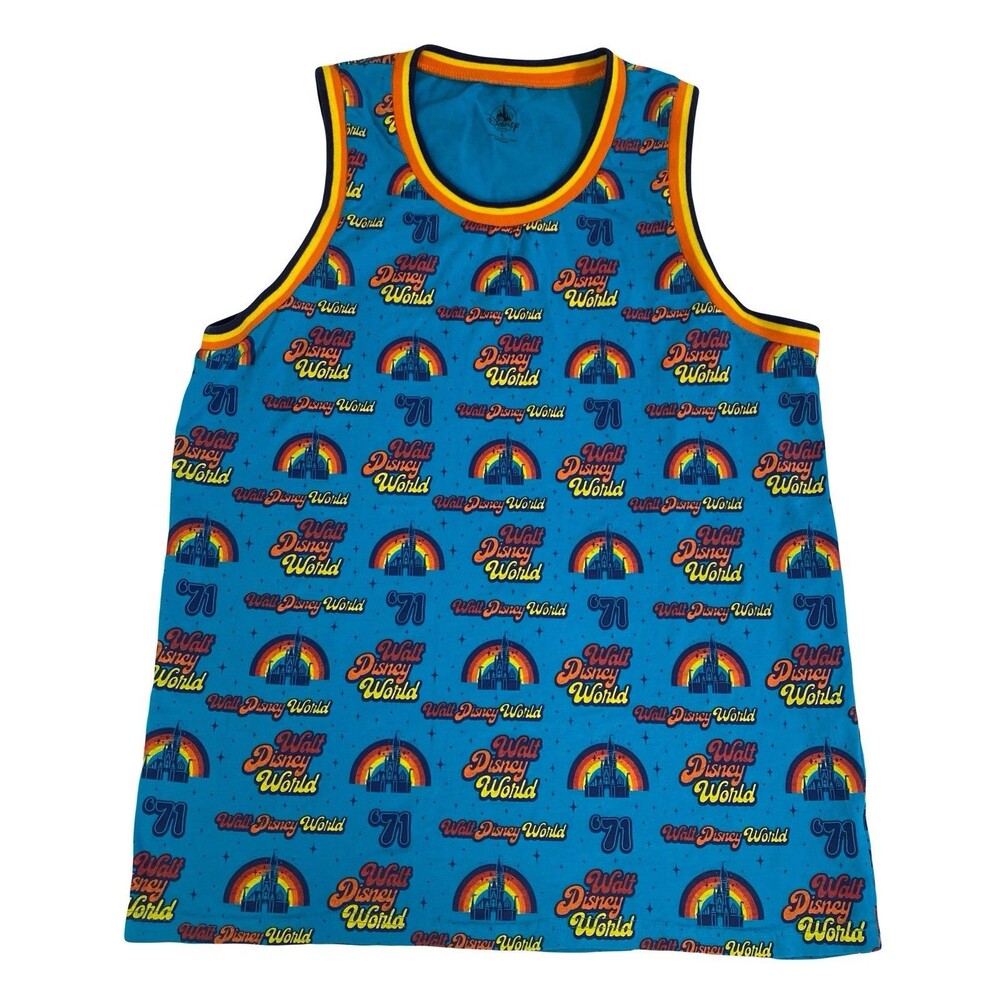 Disney Parks Adult Size Large Blue Retro Style Tank Walt Disney World '71